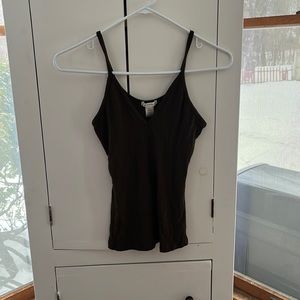 Cute, spaghetti strap olive green tank top!
